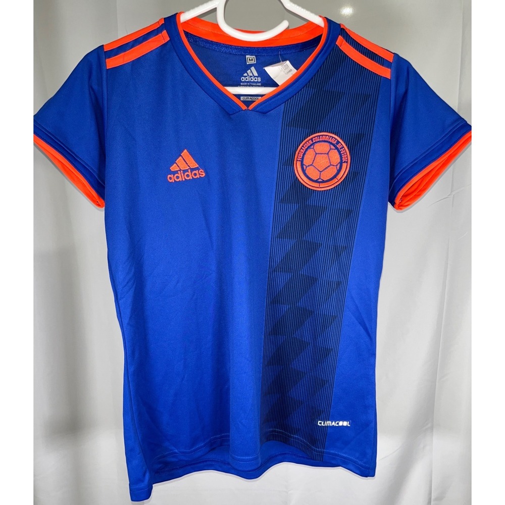 Adidas Colombia National Team Soccer Jersey Blue Orange FCF Climacool Medium